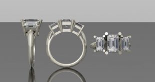 حلقه طراحی راینو سه سنگ