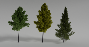 درخت کاج سه بعدی max